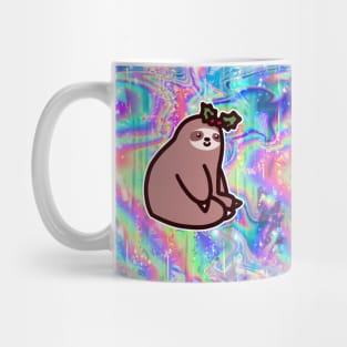 Holly Sloth Rainbow Holographic Mug